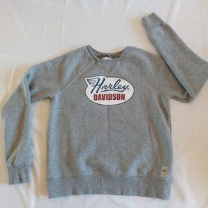Harley-Davidson Distressed Print Grey old-school style sweatshirt size XS